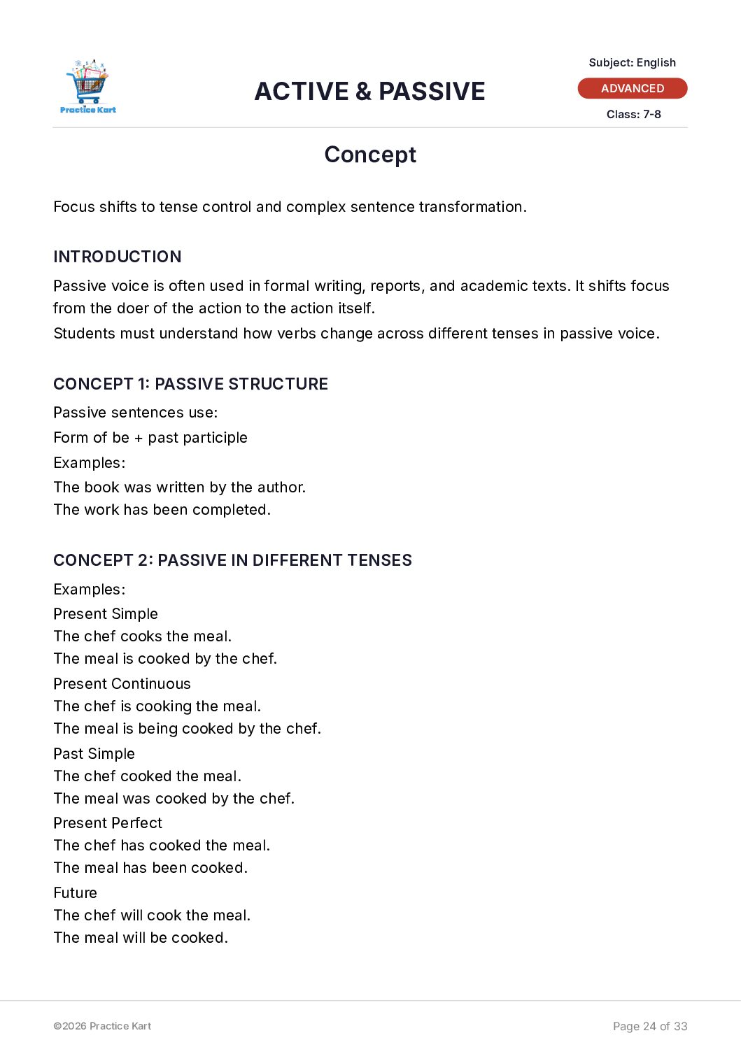 English – ActivePassive – Advanced Pack