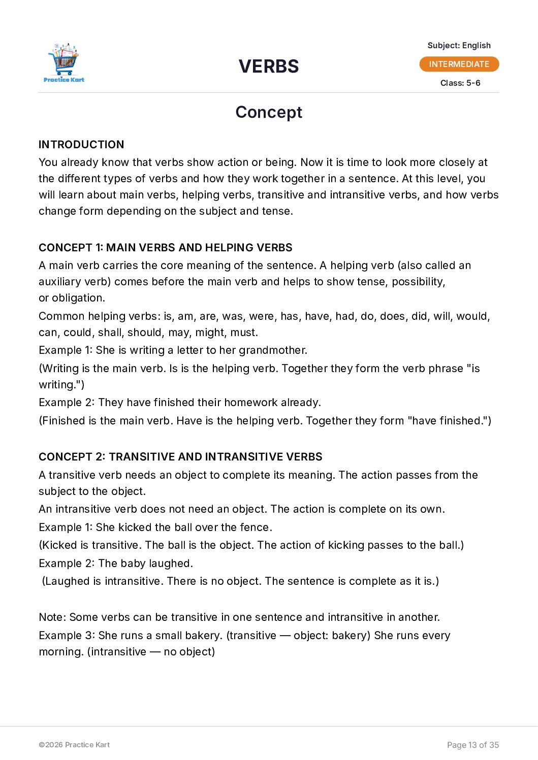 English – Verbs – Intermediate Pack