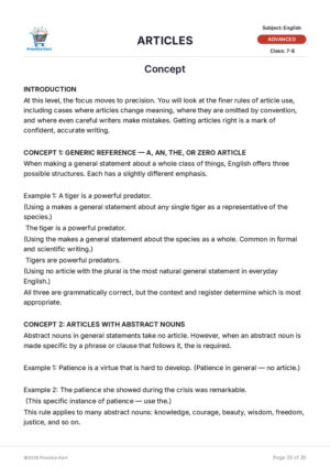 English Articles Advanced Pack