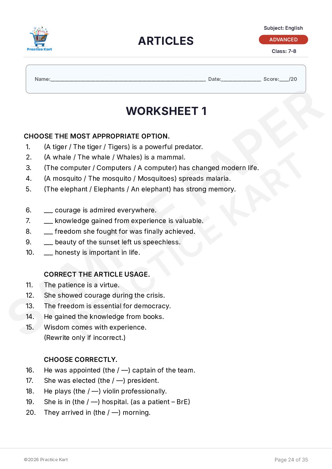 English Articles Free Sample - Image 3