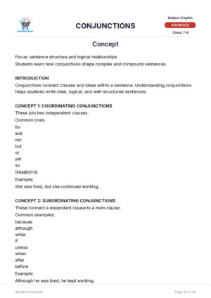 English Conjunctions Advanced Pack