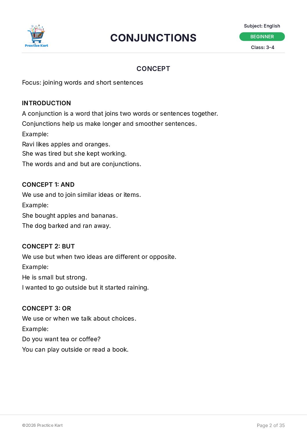 English Conjunctions Complete Pack