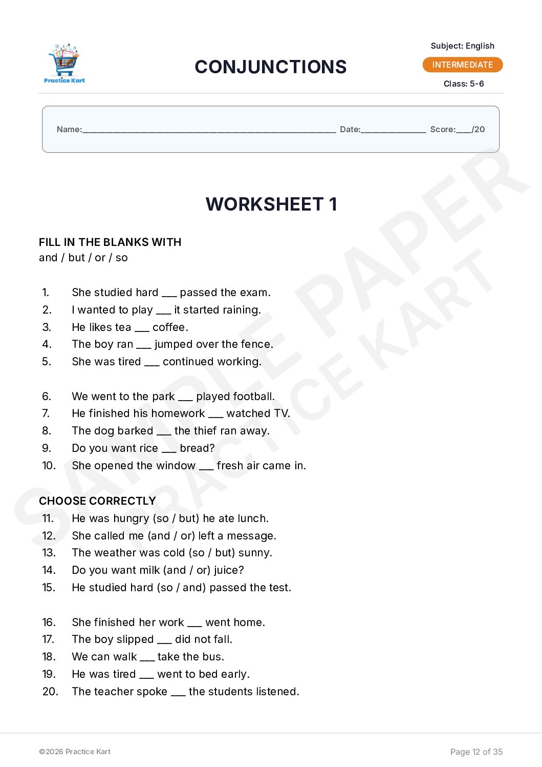 English Conjunctions Free Sample - Image 3