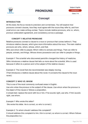 English Pronouns Advanced Pack