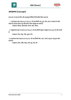 Hindi – Nouns (संज्ञा) – Advanced Pack