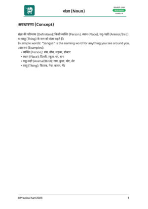 Hindi – Nouns (संज्ञा) – Complete Pack