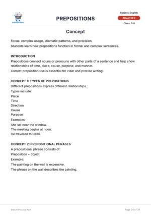 English Prepositions Advanced Pack